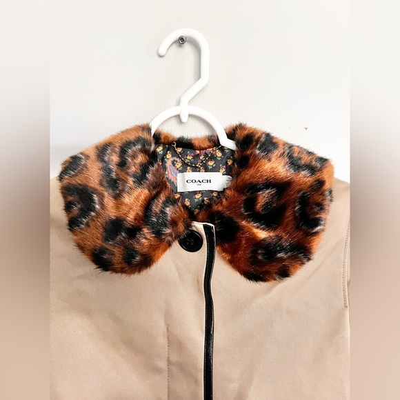 NWOT Coach Leather Trim Coat Size 00/ XS Jacket - Picture 4 of 9